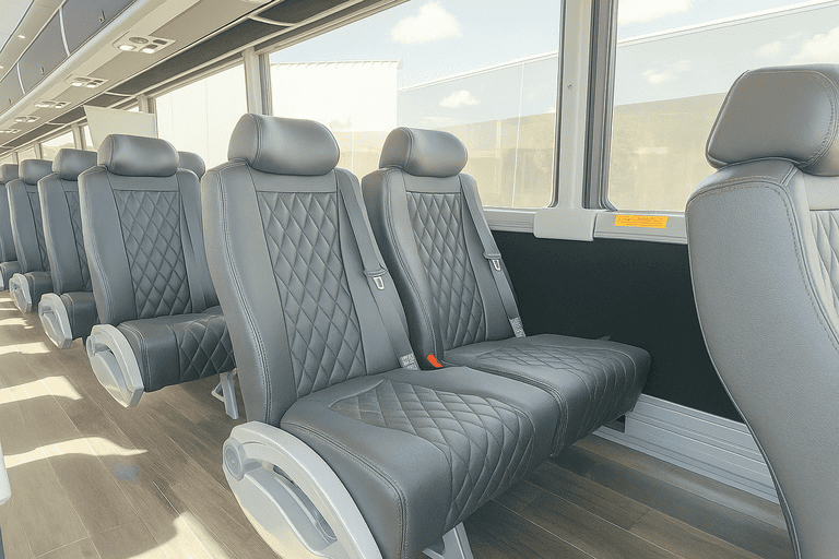 interior of Murfreesboro Minibus Company charter bus